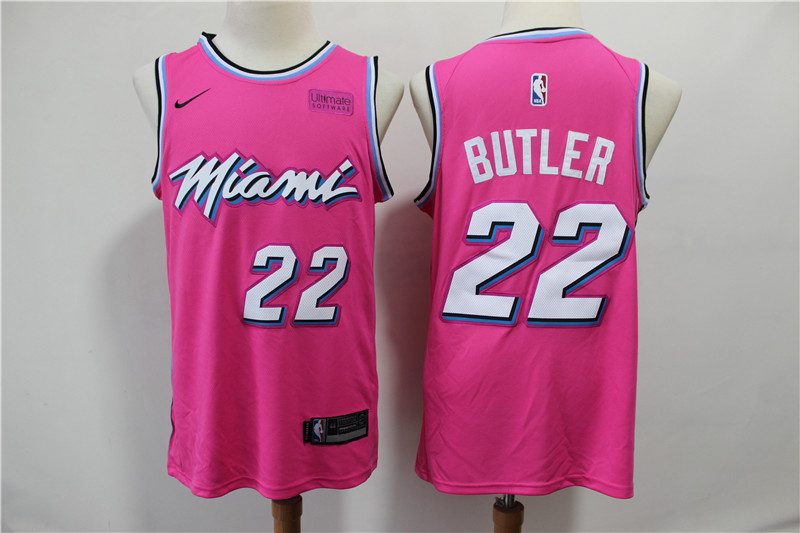 Men Miami Heat #22 Butler pink City Edition Game Nike NBA Jerseys